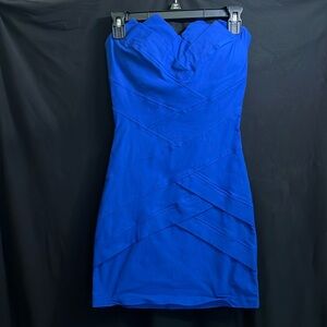 Royal blue body con cocktail dress